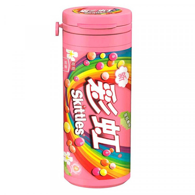 Жевательная конфета Skittles 30гр, вкус цветов, банка (Ст.12)