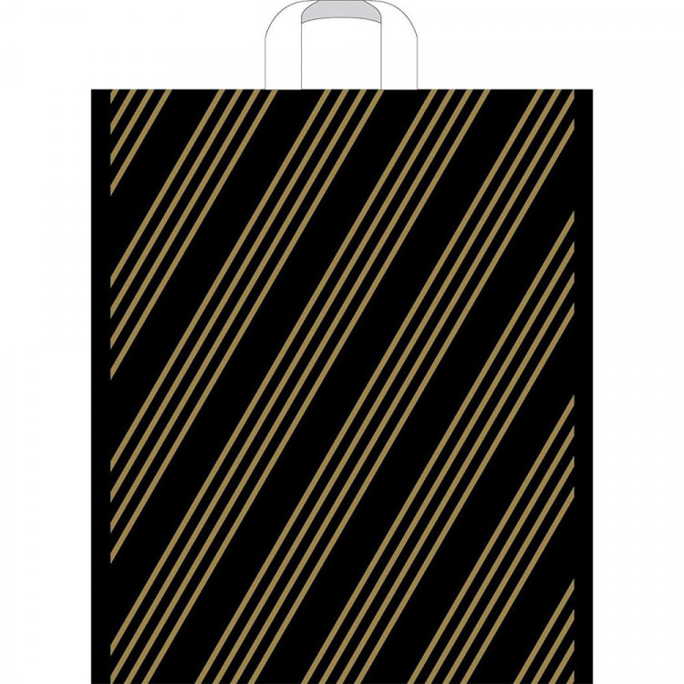 Пакет ПВД с ручкой петля "Золотая полоса" 38*45+3см 35мкм арт.ПТЛ06202