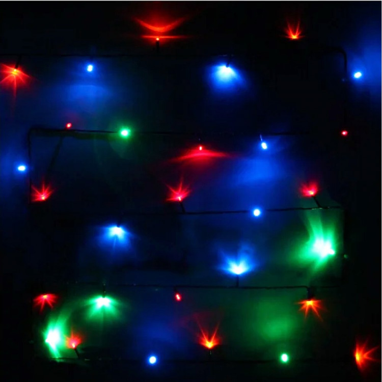 Гирлянда эл.д/дома точечная 07,5м 80LED (зел.провод) цв.мульти 8реж арт.183-816