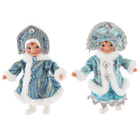 Игрушка декор. "Снегурочка" 20см в голубой шубке арт.822906