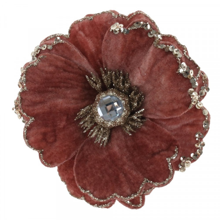 Украшение декор. на клипсе "Цветок. Магнолия" 10см цв.розовый арт.761547 Украшение декор. на клипсе "Цветок. Магнолия" 10см цв.розовый арт.761547