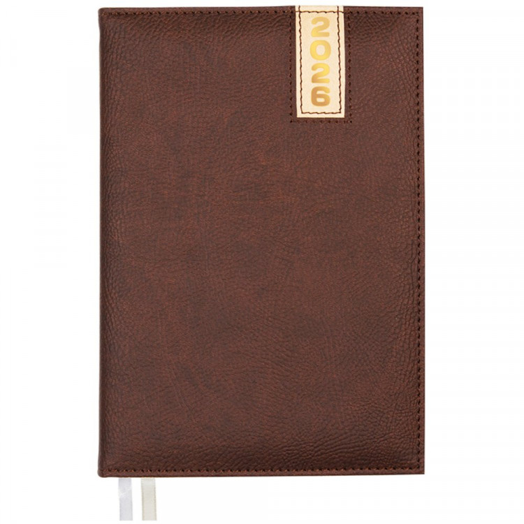 Ежедневник А5 2026 к/з deVENTE "Vertical" коричневый, 168л, 2 ляссе арт.2232602 (Ст.12) Ежедневник А5 2026 к/з deVENTE "Vertical" коричневый, 168л, 2 ляссе арт.2232602 (Ст.12)