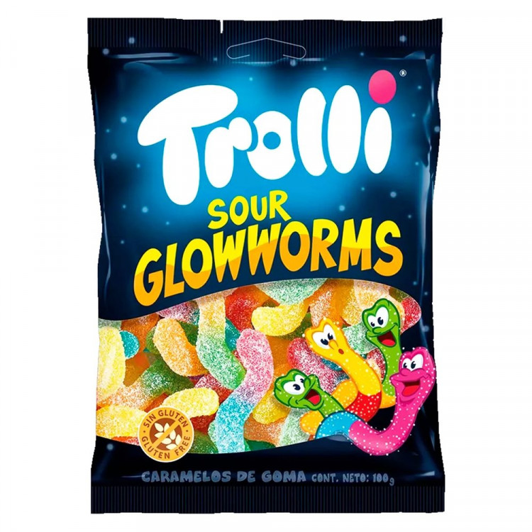 Жевательный мармелад Trolli Светящиеся червячки 150гр кислые (Ст.21)