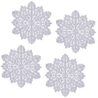 Салфетка сервировочная ПВХ "Снежинка" 12см 04шт/наб. цв.серебро арт.898-164