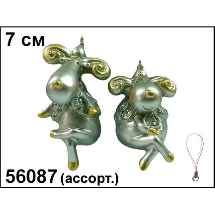 яяяСтатуэтка СИМВОЛ ГОДА "Серебристый баран" 7см асс. арт.56087 яяяСтатуэтка СИМВОЛ ГОДА "Серебристый баран" 7см асс. арт.56087