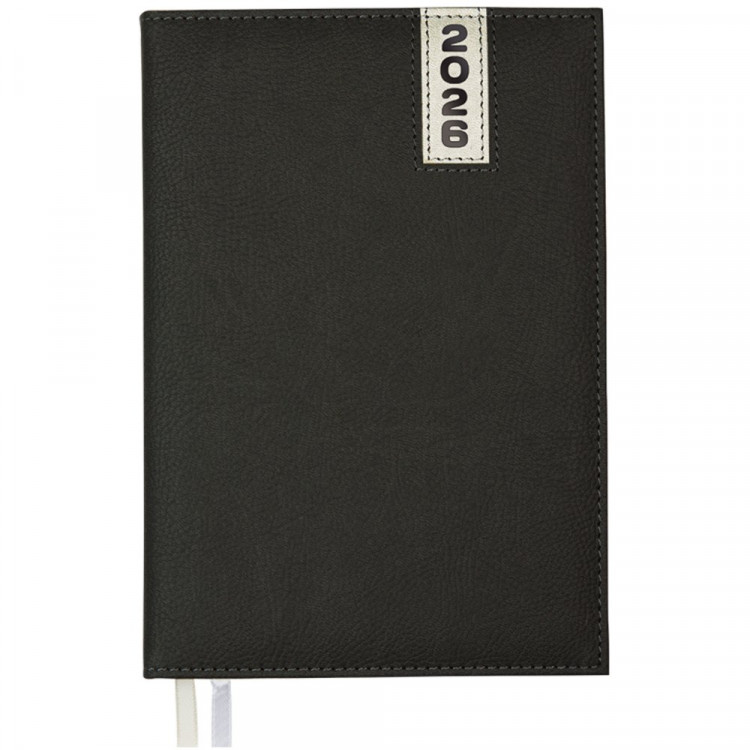 Ежедневник А5 2026 к/з deVENTE "Vertical" черный, 168л, 2 ляссе арт.2232603 (Ст.12) Ежедневник А5 2026 к/з deVENTE "Vertical" черный, 168л, 2 ляссе арт.2232603 (Ст.12)