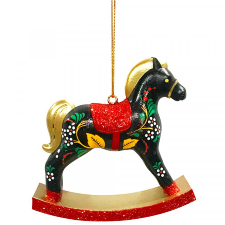 Украшение декор.подвеска фигурка "Лошадка-качалка" расписная 08,5см арт.95493