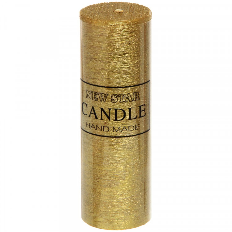 Свеча столбик "New Star ZD-074" 05*15см цв.золото арт.114-147