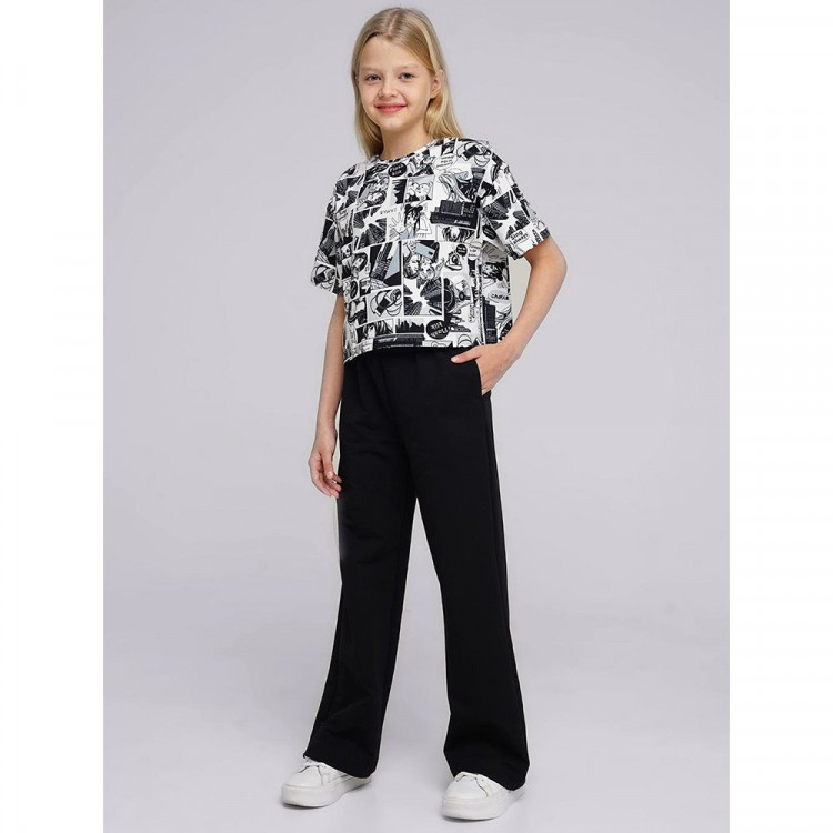 Брюки для девочки артикул CLE 846423/71у размер 32/128-42/158 цвет черный