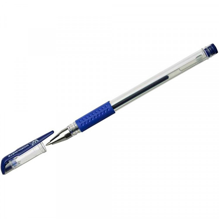 Ручка гелевая проз.корп. рез.упор. (Workmate) синий, 0,5мм арт.14-9790 (Ст.50)