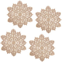 Салфетка сервировочная ПВХ "Снежинка" 12см 04шт/наб. цв.золото арт.898-165
