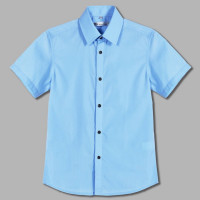 Сорочка детская короткий рукав разменый ряд 31/128-134-36/158-164 цвет белый Делорас арт.C71494S на кнопках