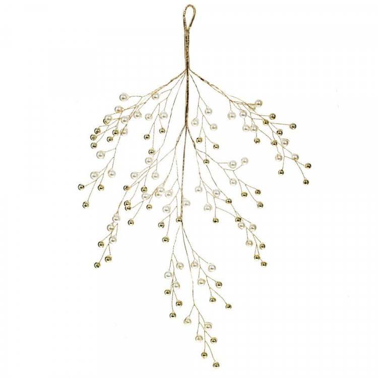 Украшение декор.подвеска "Лиана. Морозная веточка" 39см цв.золото арт.781562