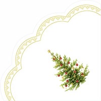 Салфетки бумажные 33*33см 3 слоя 12шт/уп. Bouquet "Изящная ёлочка" круглая арт.25442