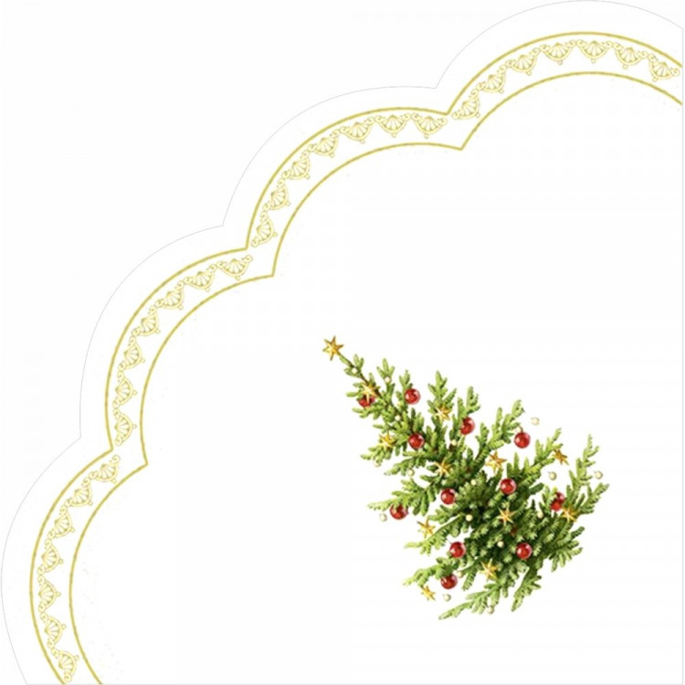 Салфетки бумажные 33*33см 3 слоя 12шт/уп. Bouquet "Изящная ёлочка" круглая арт.25442