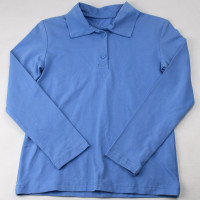 Джемпер-поло для девочки (Топтышка) длинный рукав цвет голубой арт.5148 размерный ряд 32/128-36/140 Джемпер-поло для девочки (Топтышка) длинный рукав цвет голубой арт.5148 размерный ряд 32/128-36/140