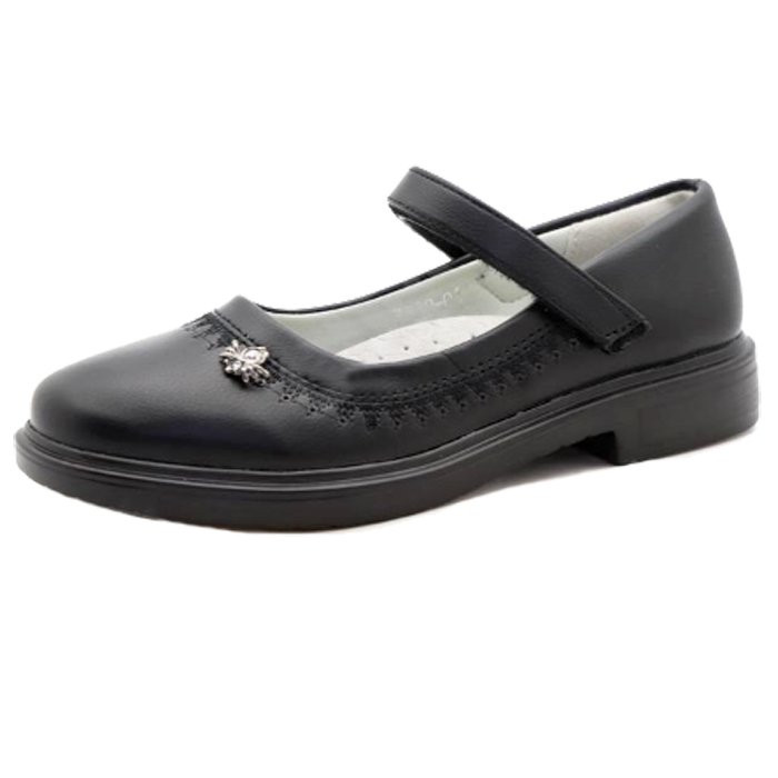 Туфли для девочки (КОЛОБОК) черные верх-искусственная кожа подкладка-искусственная кожа  артикул RC111_3580-01