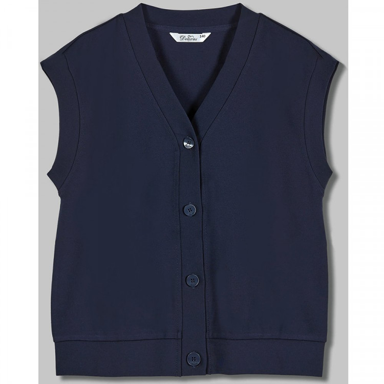 Жилет для девочки (Делорас) арт.63948V размер 34/134-44/164 цвет синий Жилет для девочки (Делорас) арт.63948V размер 34/134-44/164 цвет синий