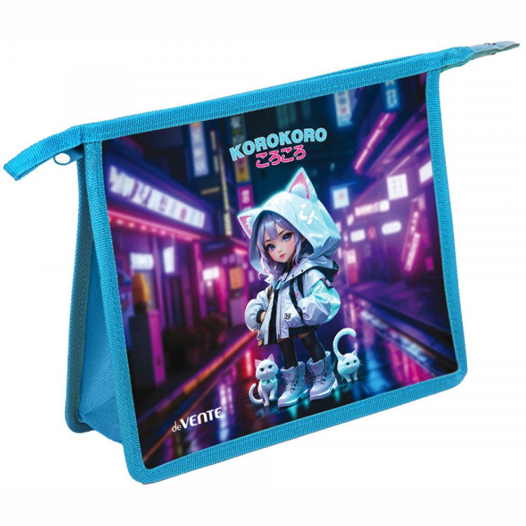 Папка школьная для тетрадей А5 на молнии (deVENTE) Korokoro 3D арт.8056565