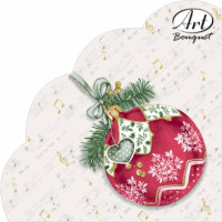 Салфетки бумажные 33*33см 3 слоя 12шт/уп. Bouquet "Музыкальный шар" круглая арт.25178