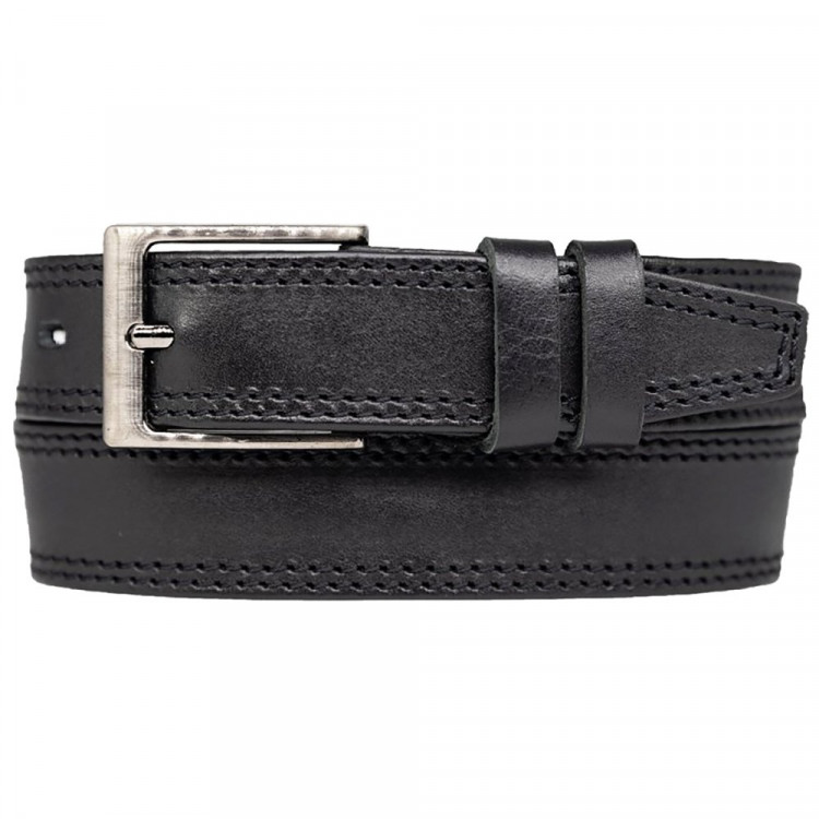 Ремень детский натуральная кожа цвет черный (80-90см) арт.530042-0003