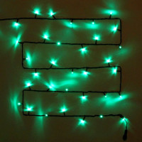 Гирлянда электрическая уличная точечная 15м 180LED цвет зеленый (темный провод) 8режимов арт. 183-672