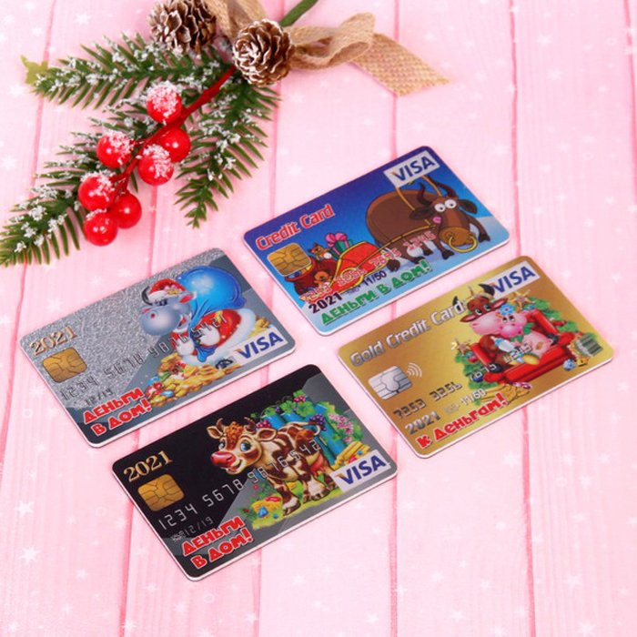 Магнит "Банковская карта Бычок" 8,5см арт.541-346 Магнит "Банковская карта Бычок" 8,5см арт.541-346