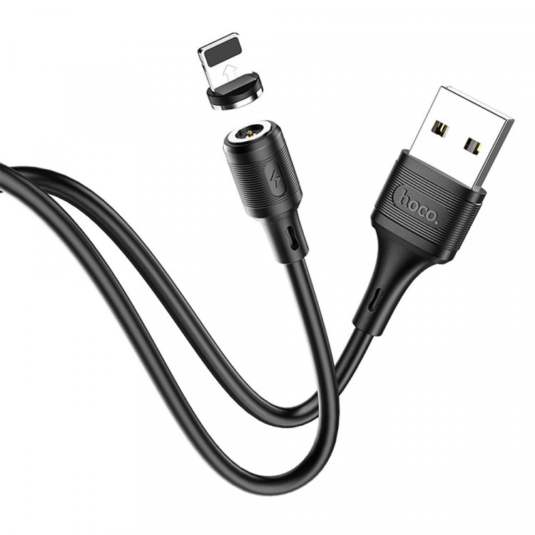 Кабель USB - Lightning HOCO X52, 2,4A, 1м, магнитный, черный