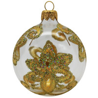 Шар стекло 06,5см "Золотой цветок" п/у арт.КУ-65-224244