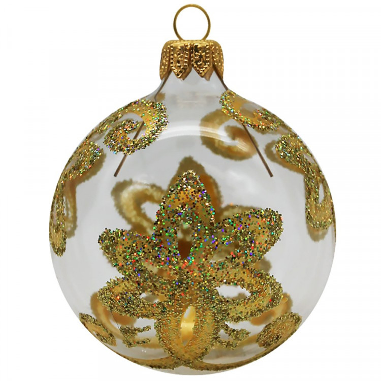 Шар стекло 06,5см "Золотой цветок" п/у арт.КУ-65-224244