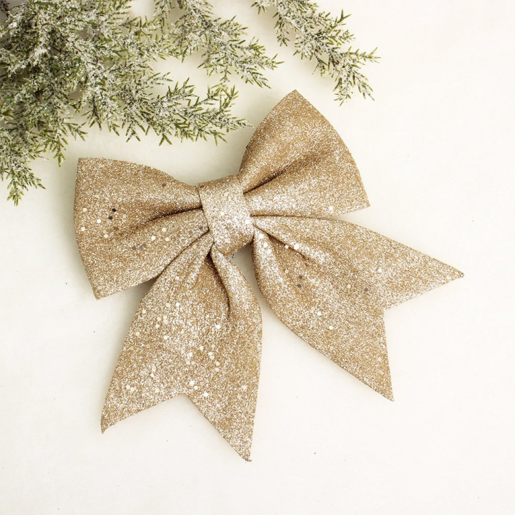 Украшение декоративное "Бант" 15*20*8см "Волшебство" цв.шампань арт.916-1955 Украшение декоративное "Бант" 15*20*8см "Волшебство" цв.шампань арт.916-1955