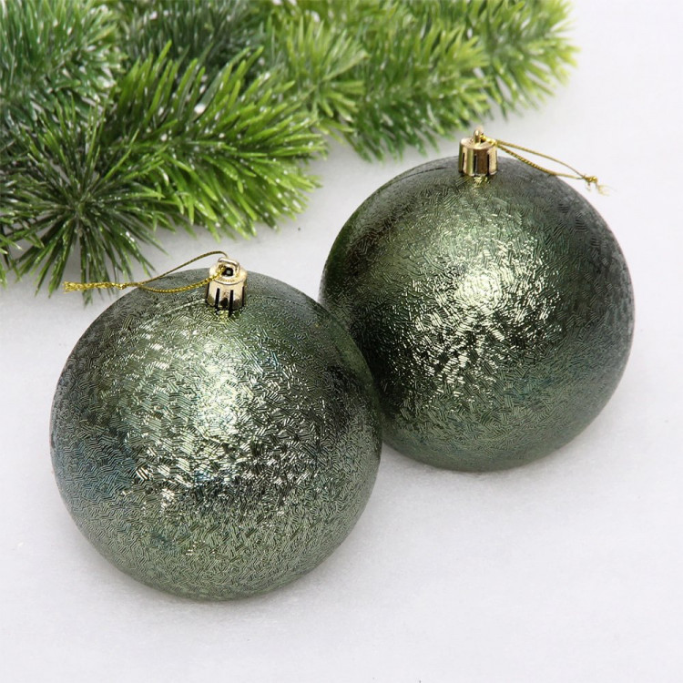 Набор шаров 10см 02шт/наб. "Мягкий блеск" цв.изумруд арт.652-305 Набор шаров 10см 02шт/наб. "Мягкий блеск" цв.изумруд арт.652-305