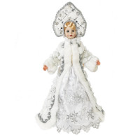 Игрушка декор. "Снегурочка с ёмкостью д/подарков" 53см цв.белый арт.779694