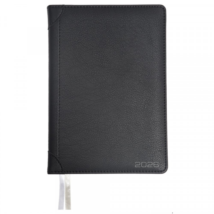 Ежедневник А5 2026 к/з deVENTE "Seattle" черный, крем.бумага, 168л, 2 ляссе арт.2232651 (Ст.12) Ежедневник А5 2026 к/з deVENTE "Seattle" черный, крем.бумага, 168л, 2 ляссе арт.2232651 (Ст.12)