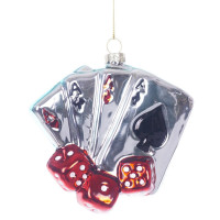 Фигурка на ёлку стекло (серия Коллекция) 12,5см "Карты" арт.826442