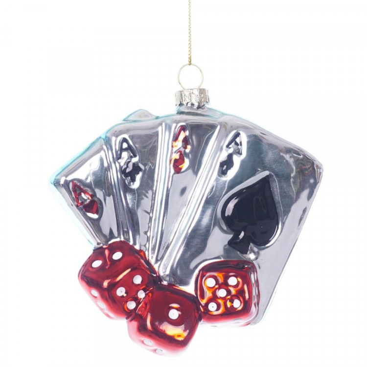 Фигурка на ёлку стекло (серия Коллекция) 12,5см "Карты" арт.826442