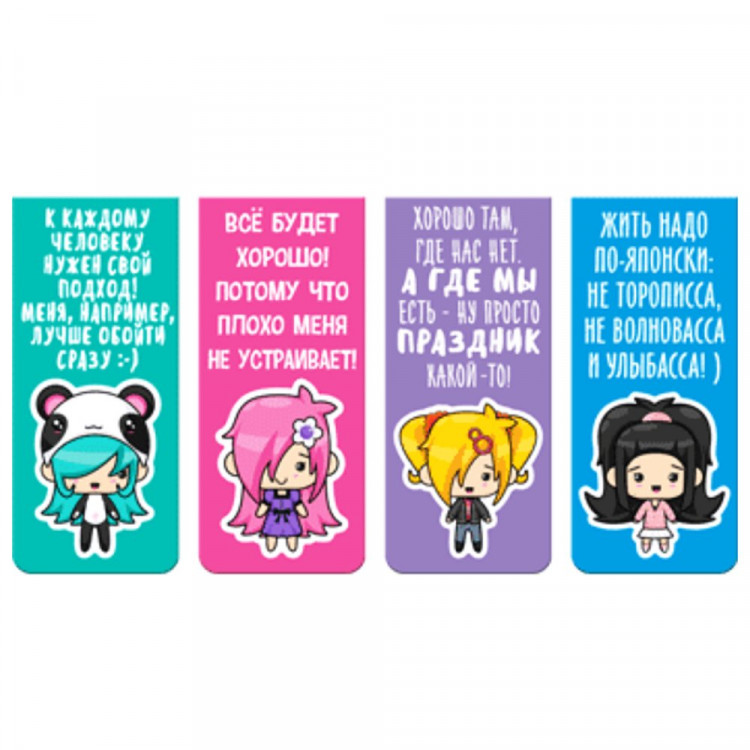 Закладка-магнит (deVENTE) NicoNico:-) 4 штуки 25*56,6 мм арт.8065319