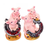Статуэтка символ года Поросятки с пожеланиями 6,5см арт.200-367
