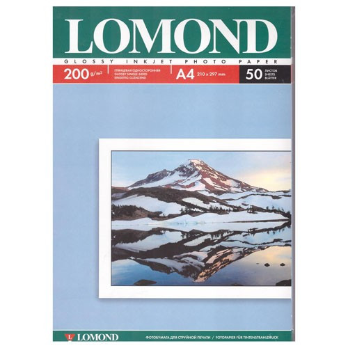 Фотобумага Lomond А4 50л. 200г/м2 1ст. глянцевая (0102020) Фотобумага Lomond А4 50л. 200г/м2 1ст. глянцевая (0102020)