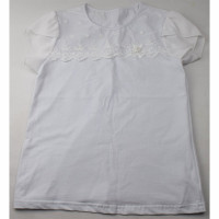 Джемпер для девочки трикотажный (Ликру) короткий рукав цвет белый арт.0232 МИМОЗА размерный ряд 32/128-42/164