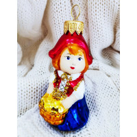 Украшение декоративное стекло 10см "Красная шапочка" п/у арт.ФУ-552