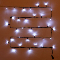 Гирлянда эл. уличная точечная 20м 240LED цв.белый (т.провод) (можно соединять) 8реж IP-54 арт.183-540