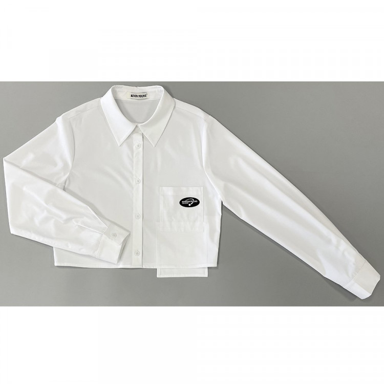 Блузка для девочки (Kevin Young) длинный рукав цвет белый арт.R105743-1 размерный ряд 34/134-44/164