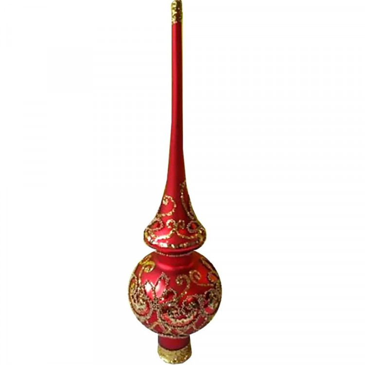 Наконечник на ёлку стекло 28см (серия ВС) "Верхушка.Ажурный цветок" п/у арт.КВ-191149