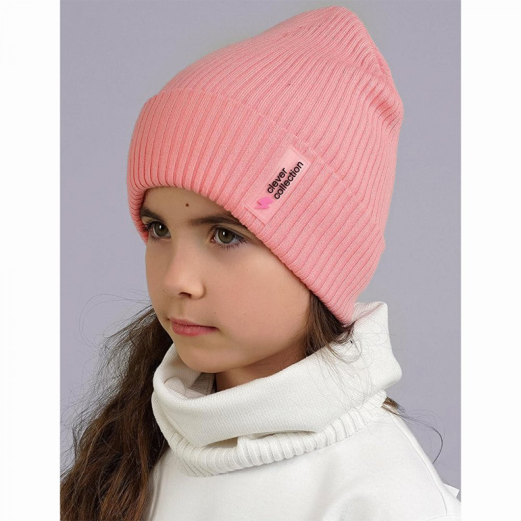 Шапка демисезонная для девочки (CLEVER) арт.544054вн размер 52-54 цвет розовый