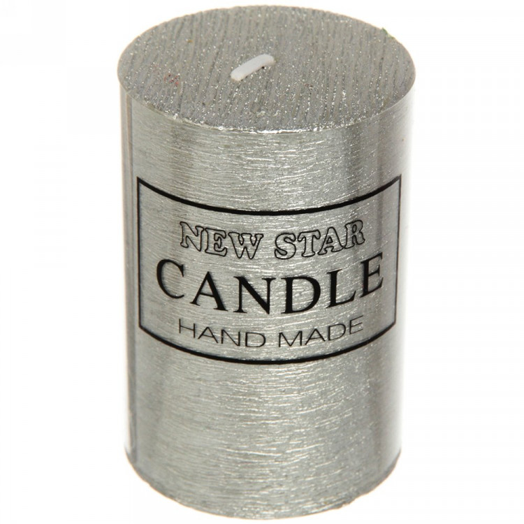 Свеча столбик "New Star ZD-072" 05*7,5см цв.серебро арт.114-140