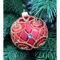 Шар стекло 08см "Ажурный цветок" серия ВС п/у арт.КУ-80-191149