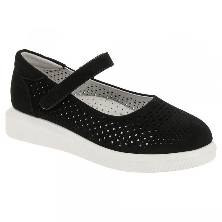 Туфли для девочки (Kenka) черный верх-искусственный нубук подкладка-натуральная кожа размерный ряд 30-35 арт.MWI_8940-1_BLACK_N