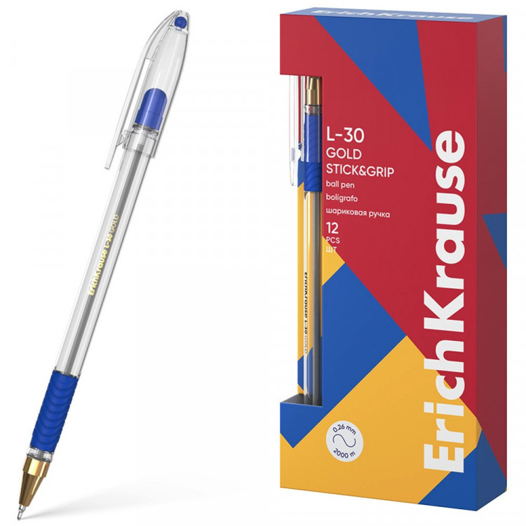 Ручка шар. проз.корп. рез.упор (ErichKrause) Gold L-30 синий, 0,7мм, игла арт.61041 (Ст.12/144/1728) Ручка шар. проз.корп. рез.упор (ErichKrause) Gold L-30 синий, 0,7мм, игла арт.61041 (Ст.12/144/1728)