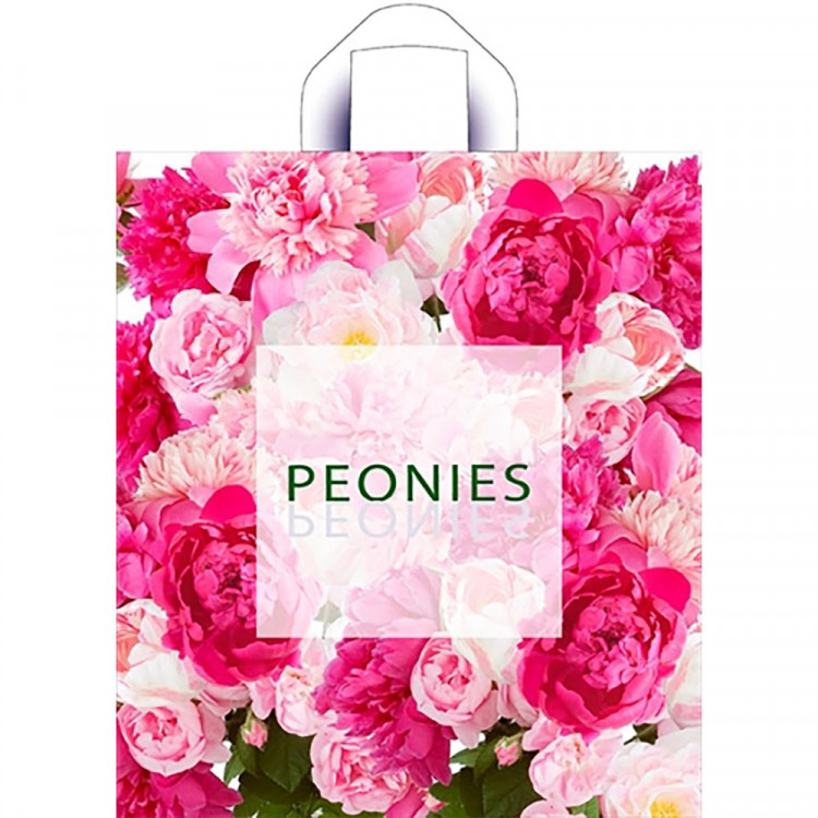 Пакет ПВД с ручкой петля "Изобилие пионов" 38*42+6см 37мкм арт.ПТЛ53031